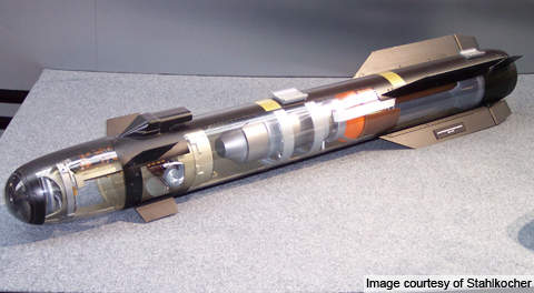 hellfire missile ii agm army technology casing exposed components transparent through