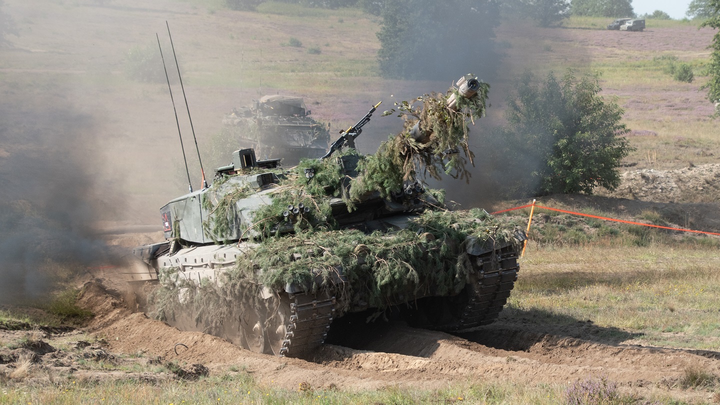An upgraded Challenger II with added explosive reactive armour