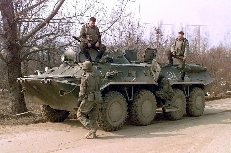 Russian BTR-80 wheeled armoured vehicles