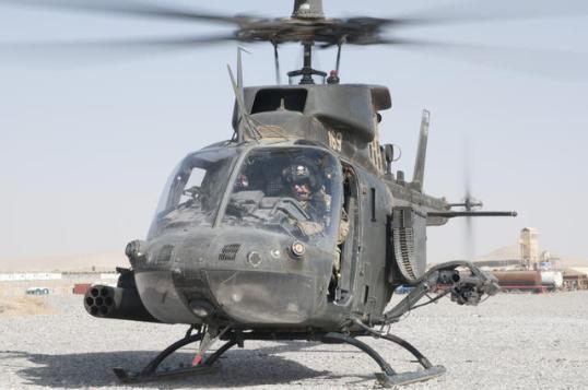 A U.S. Army OH-58D Kiowa helicopter 