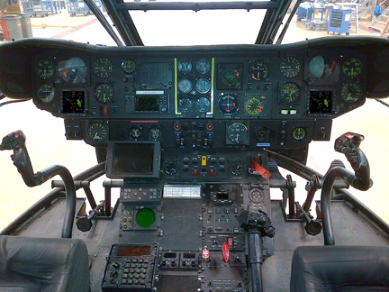 Puma helicopter cockpit