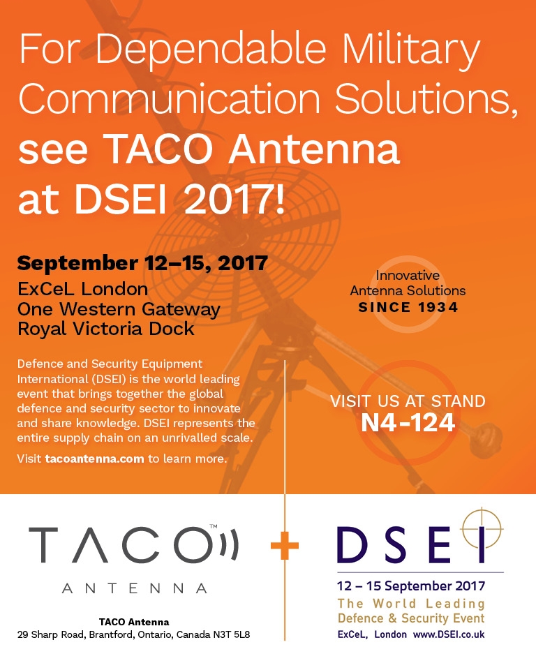 TACO exhibiting at DSEI 2017